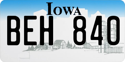 IA license plate BEH840