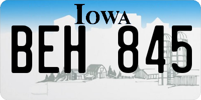 IA license plate BEH845