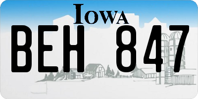 IA license plate BEH847
