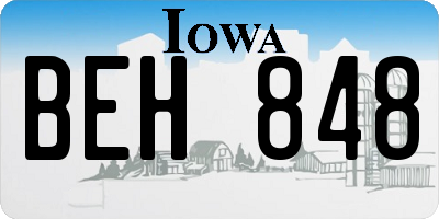 IA license plate BEH848