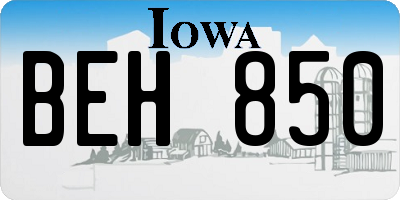 IA license plate BEH850