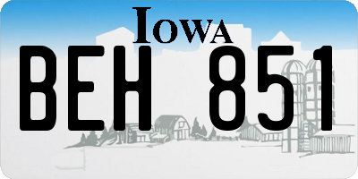 IA license plate BEH851