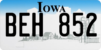 IA license plate BEH852