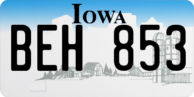 IA license plate BEH853