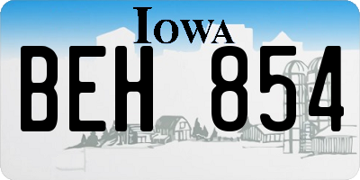 IA license plate BEH854