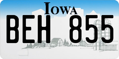 IA license plate BEH855