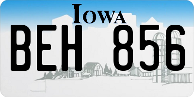 IA license plate BEH856