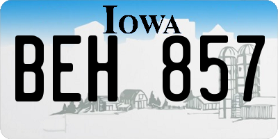 IA license plate BEH857