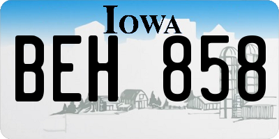 IA license plate BEH858