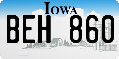 IA license plate BEH860