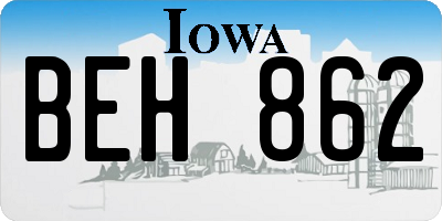 IA license plate BEH862