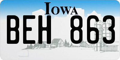 IA license plate BEH863