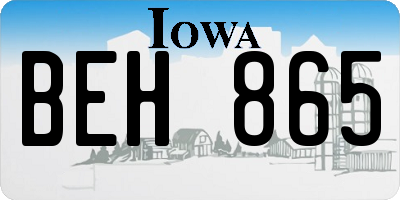 IA license plate BEH865