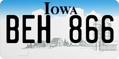 IA license plate BEH866