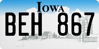 IA license plate BEH867