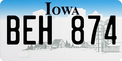 IA license plate BEH874
