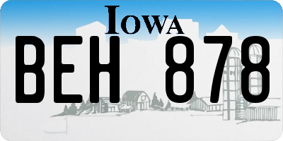 IA license plate BEH878