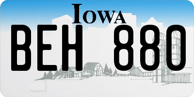 IA license plate BEH880