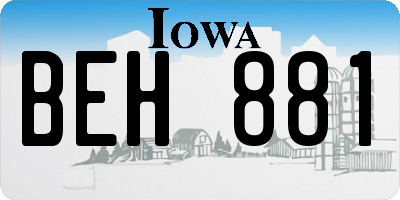IA license plate BEH881