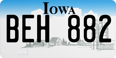 IA license plate BEH882