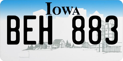 IA license plate BEH883
