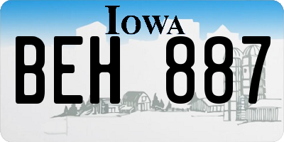 IA license plate BEH887