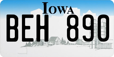 IA license plate BEH890