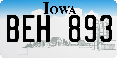 IA license plate BEH893