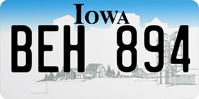 IA license plate BEH894