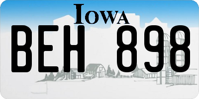 IA license plate BEH898