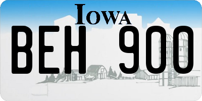 IA license plate BEH900
