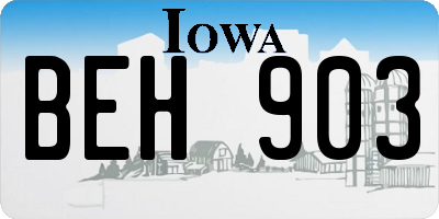 IA license plate BEH903