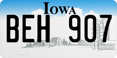 IA license plate BEH907