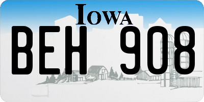 IA license plate BEH908