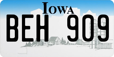 IA license plate BEH909
