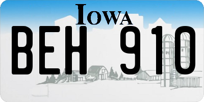 IA license plate BEH910