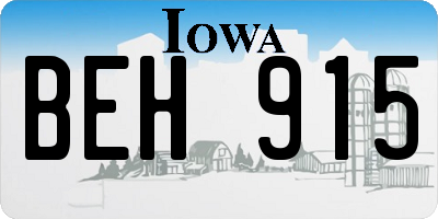IA license plate BEH915