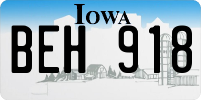 IA license plate BEH918