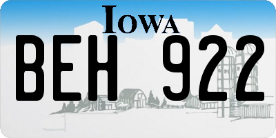IA license plate BEH922