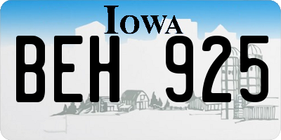 IA license plate BEH925