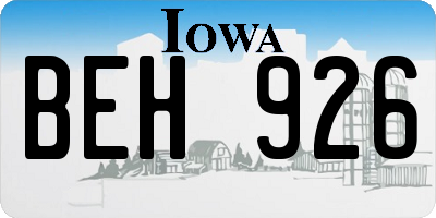 IA license plate BEH926