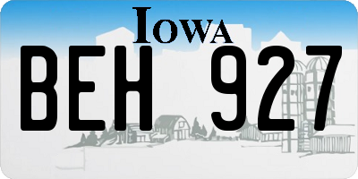IA license plate BEH927