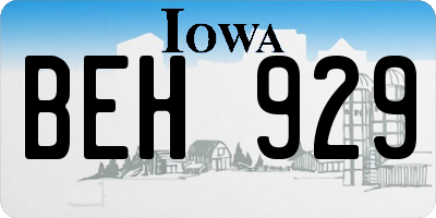 IA license plate BEH929
