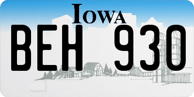 IA license plate BEH930