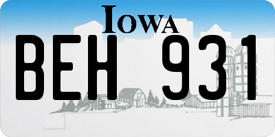 IA license plate BEH931