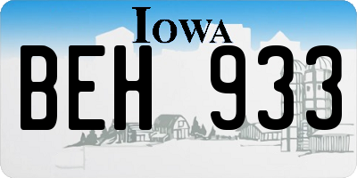 IA license plate BEH933