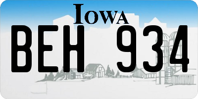 IA license plate BEH934
