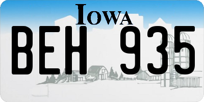 IA license plate BEH935