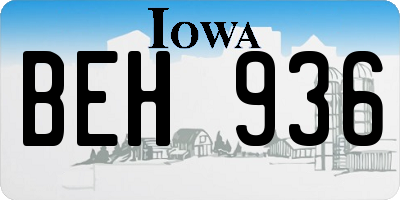 IA license plate BEH936