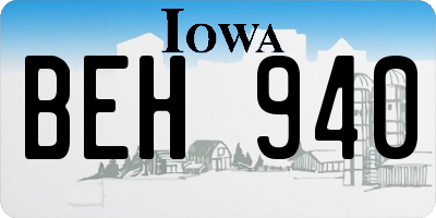 IA license plate BEH940